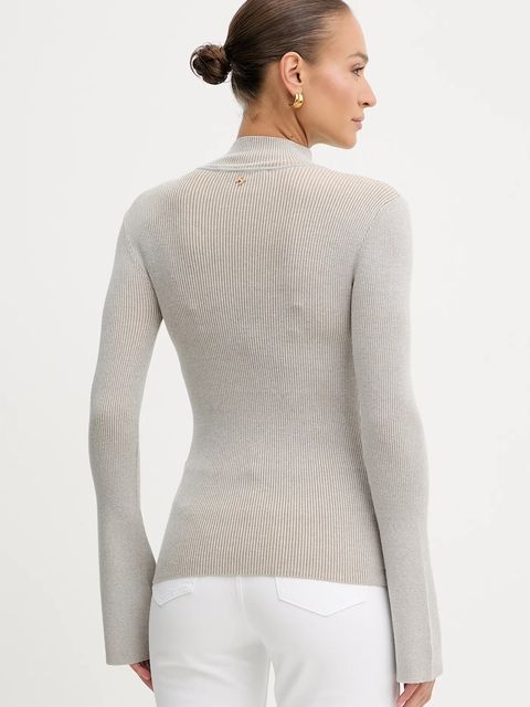 Silvian Heach sweter ANASI damski kolor szary lekki z półgolfem GPA25251LU