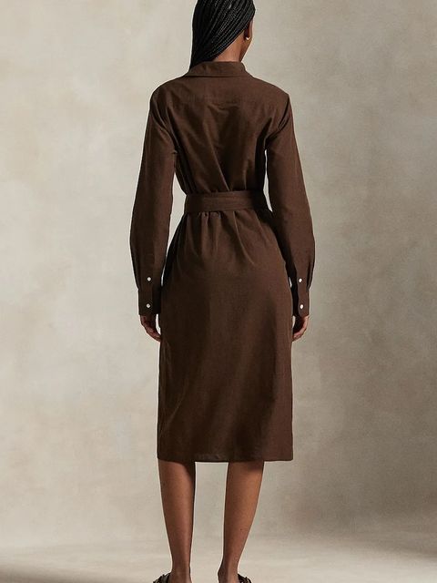 Polo Ralph Lauren sukienka z dodatkiem lnu kolor brązowy mini rozkloszowana 211A96346 - zdjęcie produktu nr 2