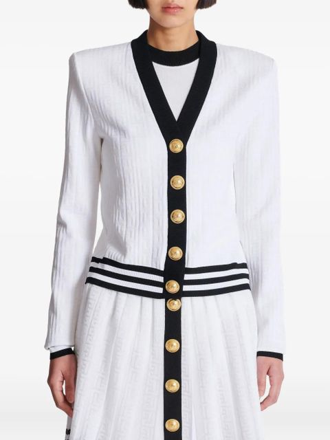 Balmain two-tone cardigan - White
