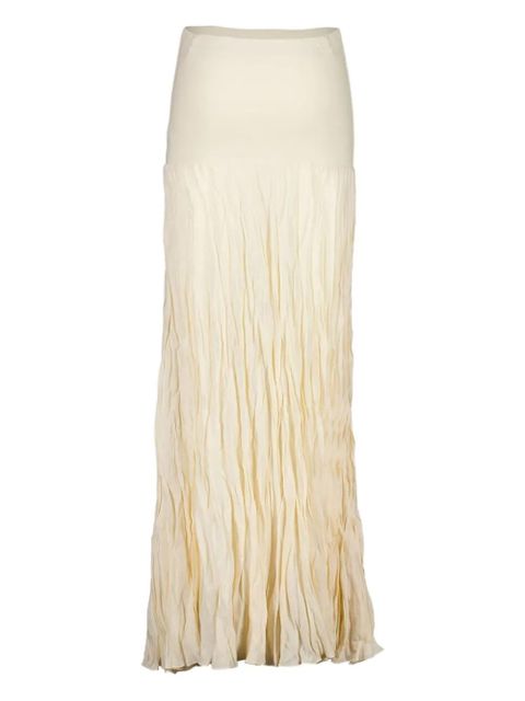 Johanna Ortiz ribbed-waist pleated maxi skirt - White - zdjęcie produktu nr 2