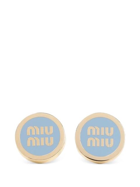 Miu Miu logo-detail earrings - Gold - zdjęcie produktu nr 1