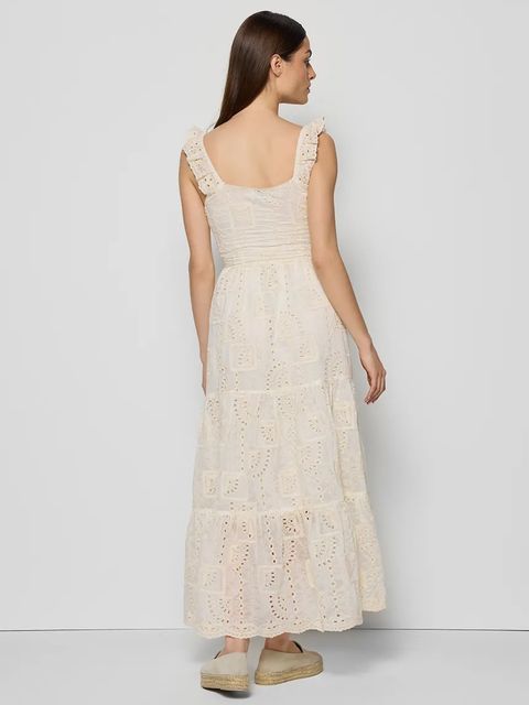 Bizuu sukienka ROCHELLE kolor beżowy midi rozkloszowana ROCHELLE KREMOWY