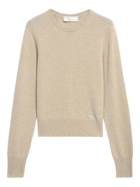 Blumarine logo-embroidered sweater - Neutrals - zdjęcie produktu nr 1