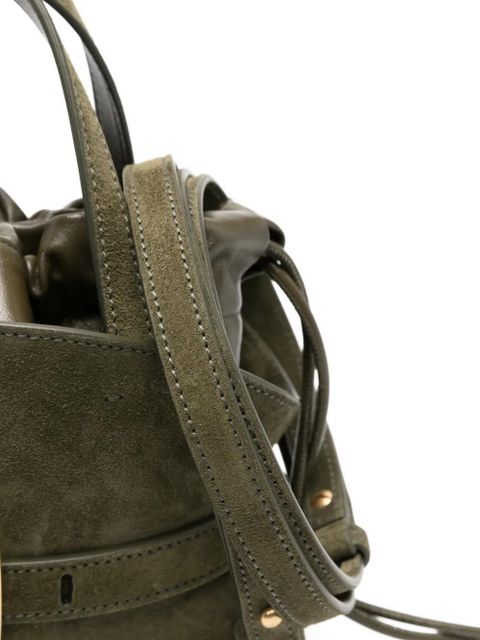 Balmain buckle suede tote bag - Green