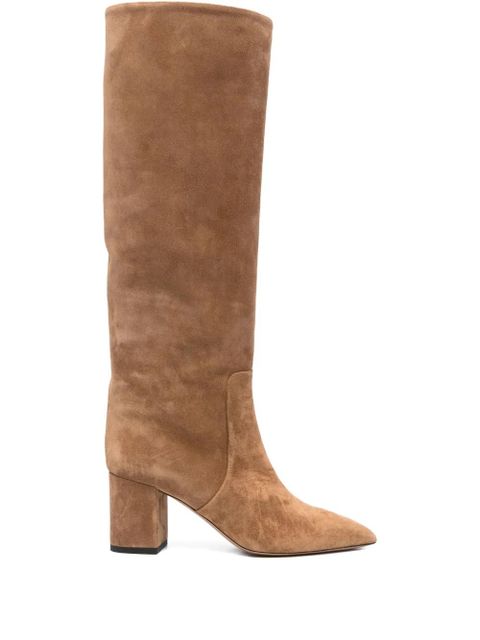 Paris Texas 70mm calf suede block-heel boots - Neutrals - zdjęcie produktu nr 1