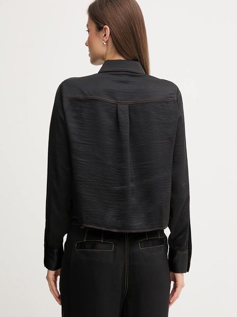 Dkny koszula damska kolor czarny relaxed z kołnierzykiem klasycznym P5EM7B93 - zdjęcie produktu nr 2