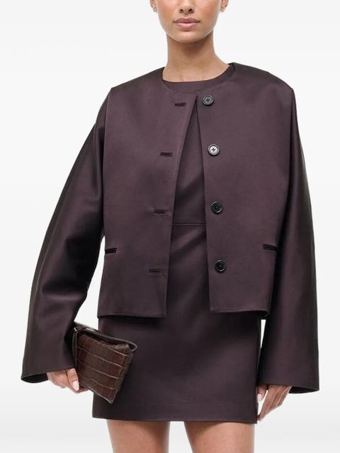 STAUD Liz cropped jacket - Brown - zdjęcie produktu nr 1