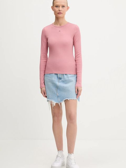 Tommy Jeans longsleeve damski kolor pomarańczowy DW0DW17387 - zdjęcie produktu nr 2