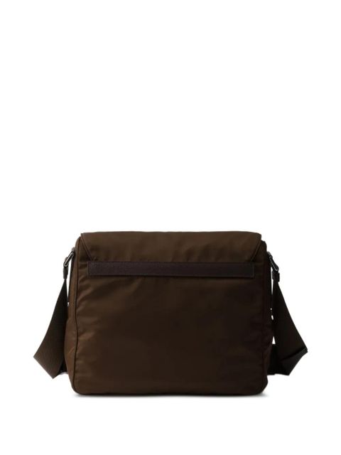 Prada buckle zipper pockets cross body bag - Brown