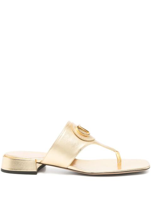Valentino Garavani VLogo leather sandals - Gold - zdjęcie produktu nr 1