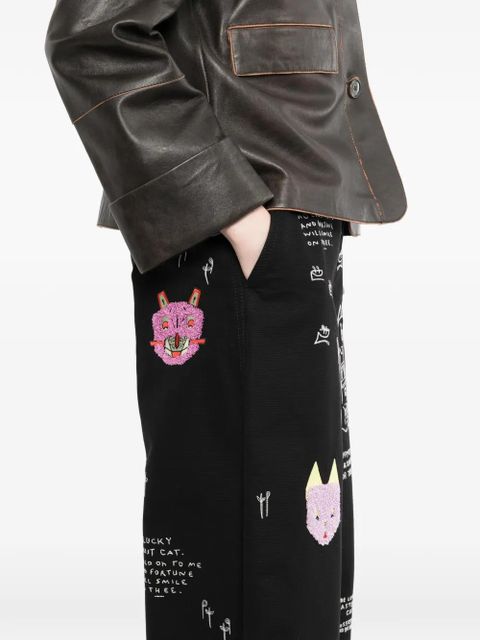 LOEWE x Louis Wain cotton trousers - Black