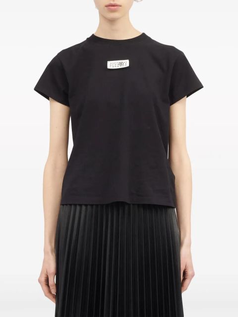 MM6 Maison Margiela numbers-motif cotton T-shirt - Black - zdjęcie produktu nr 2