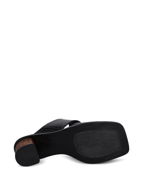 ALOHAS Gabin crocodile-effect block-heel slides - Black