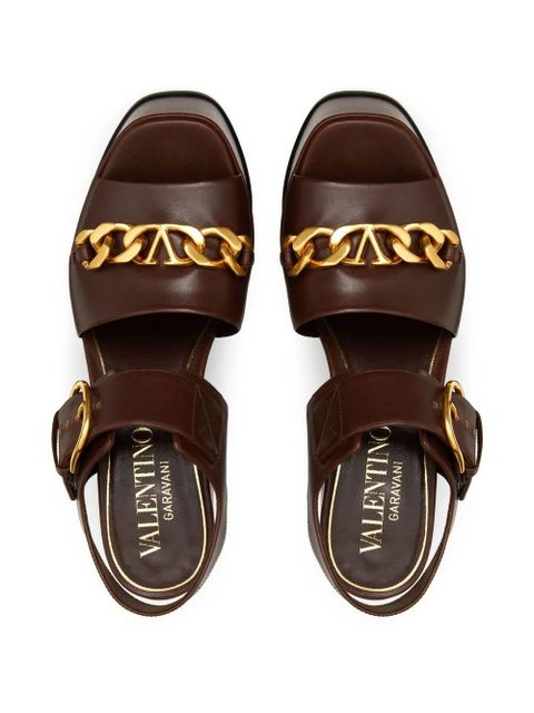 Valentino Garavani VLogo Chain 130mm platform sandals - Brown - zdjęcie produktu nr 2