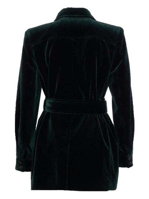 Saint Laurent belted velvet jacket - Green