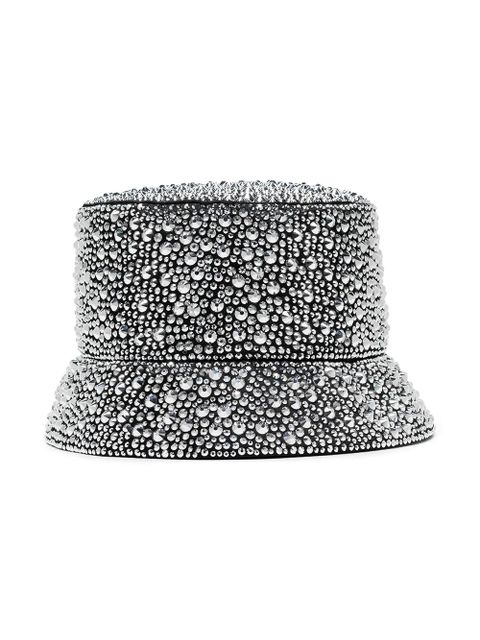 Prada crystal-embellished bucket hat - Black