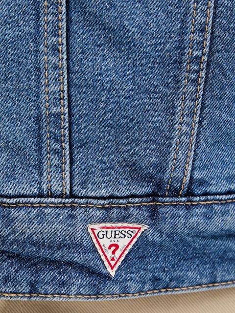 Guess Jeans kurtka jeansowa kolor niebieski przejściowa oversize W4BN64 D5CC3