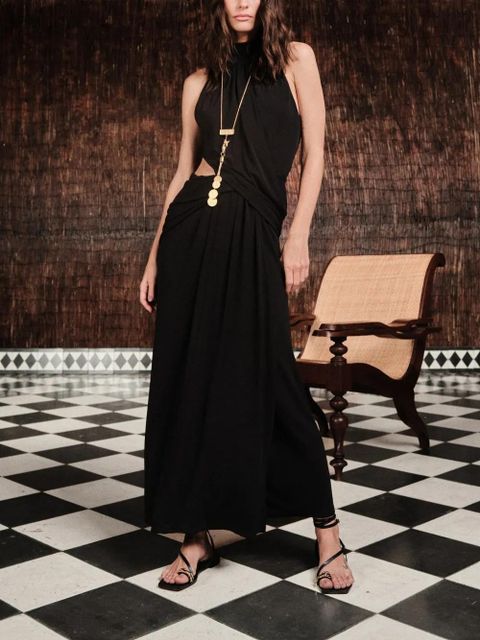 Johanna Ortiz Retro drape maxi dress - Black