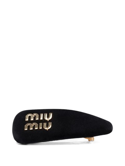 Miu Miu logo hair clip - Black - zdjęcie produktu nr 1