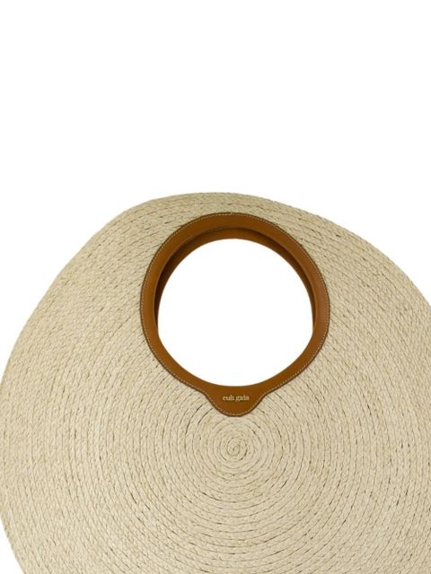 Cult Gaia Amun circular-handle raffia tote bag - Neutrals