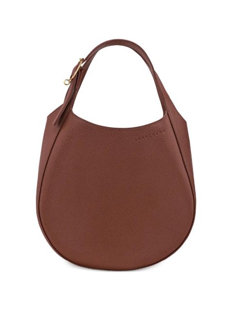Longchamp small Le Foulonné grained-leather tote bag - Brown - zdjęcie produktu nr 1