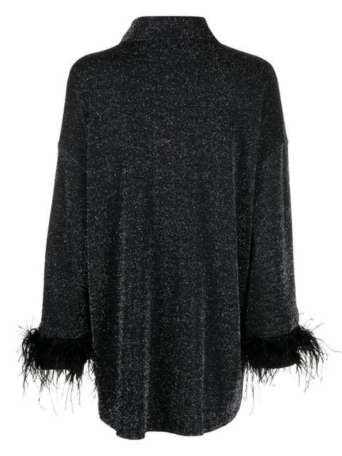 Sleeper Cosmos metallic feather-detail pyjama set - Black - zdjęcie produktu nr 2