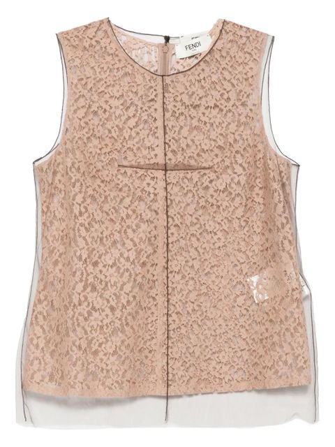 FENDI floral-lace top - Brown - zdjęcie produktu nr 1