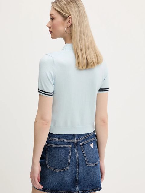 Guess Jeans polo z domieszką wełny