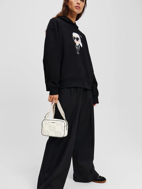 Karl Lagerfeld torebka skórzana IKON kolor biały A2W30066