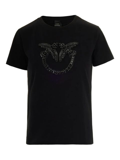PINKO bird embellishment cotton T-shirt - NERO - zdjęcie produktu nr 1