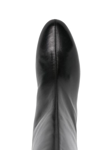 TOTEME Downtown shearling-trim knee-high boots - Black