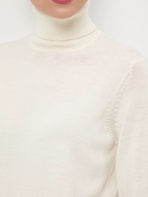 Medicine sweter z wełny merino kolor beżowy z golfem