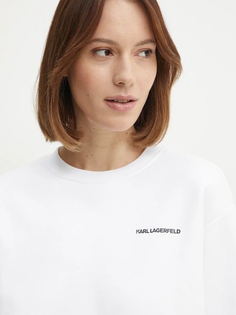 Karl Lagerfeld bluza damska kolor biały z nadrukiem A1W20076