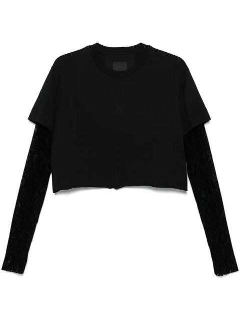 Givenchy overlapped cropped T-shirt - Black - zdjęcie produktu nr 1