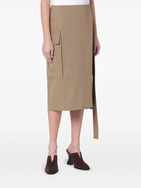 Victoria Beckham pinstripe wrap skirt - Neutrals - zdjęcie produktu nr 1