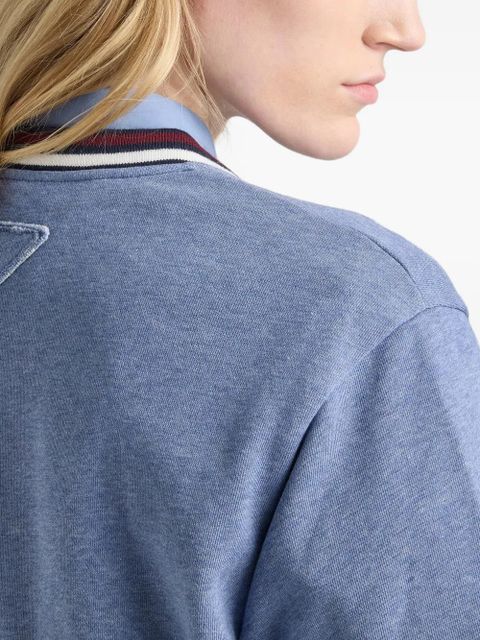 Prada cotton fleece V-neck sweatshirt - Blue