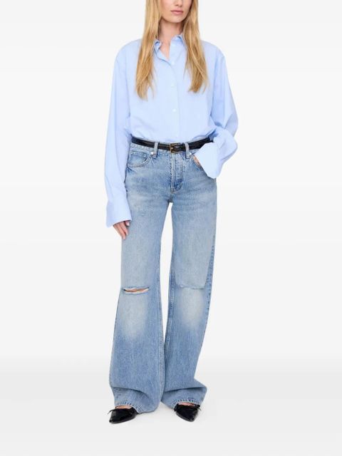 ANINE BING patent-leather belt - Black