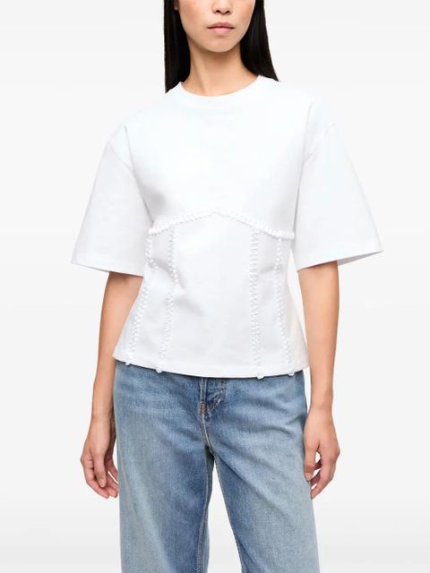 GANNI appliqué-detail T-shirt - White - zdjęcie produktu nr 2