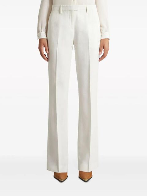 ETRO slub-texture tailored trousers - White