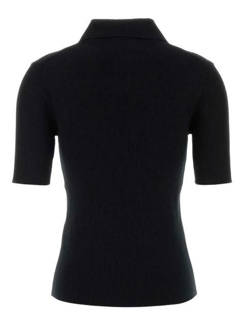 Jil Sander Keyhole wool polo shirt - Black - zdjęcie produktu nr 2
