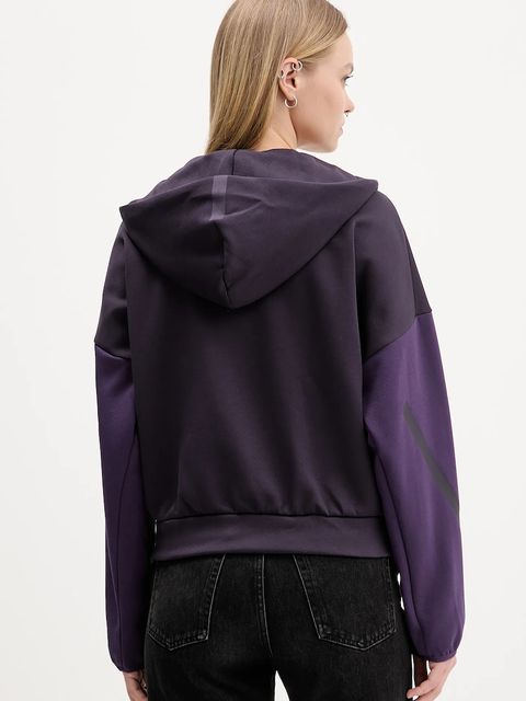 adidas bluza adidas x Z.N.E damska kolor fioletowy z kapturem wzorzysta KC0990 - zdjęcie produktu nr 2