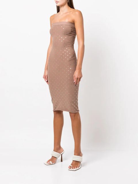 Alexander Wang STRAPLESS MIDI DRESS WITH ELASTIC - Brown