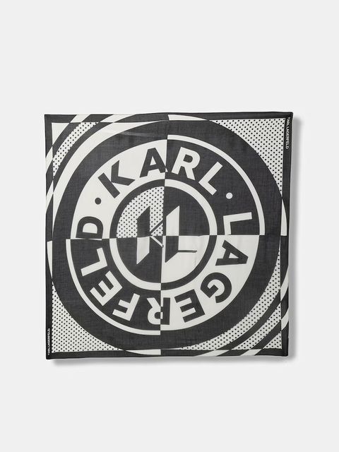 Karl Lagerfeld chusta damska z dodatkiem jedwabiu K/CIRCLE - zdjęcie produktu nr 2