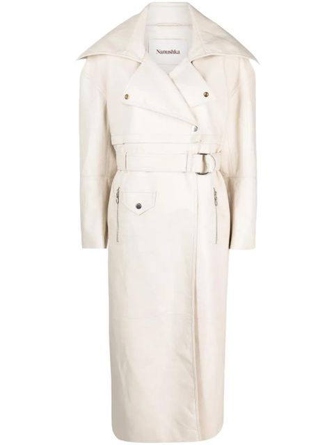 Nanushka Marielle leather biker coat - Neutrals - zdjęcie produktu nr 1