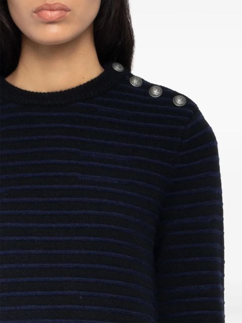 Zadig&Voltaire striped button-detailed mini dress - Black