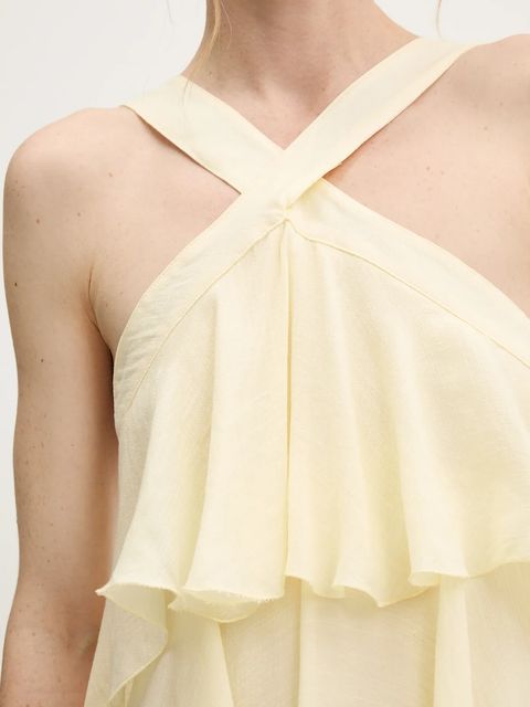 Answear.LAB sukienka kolor żółty mini prosta