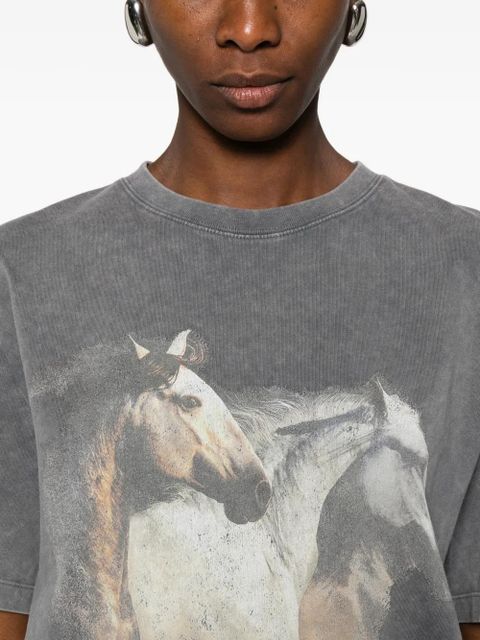 Maje horse graphic T-shirt - Grey