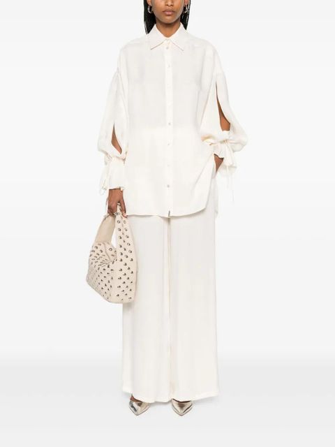 Blumarine gabardine trousers - Neutrals