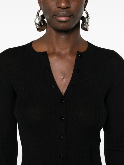The Attico ribbed-knit mini dress - Black