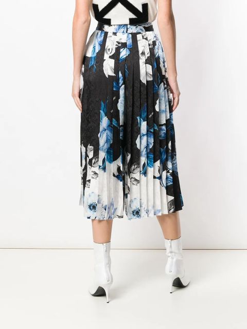 Off-White printed pleated skirt - Black